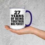 27th Anniversary 27 Years Of Being Mrs Perfect - 15oz Accent Mug Purple