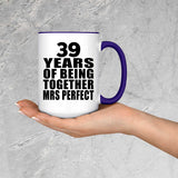 39th Anniversary 39 Years Of Being Mrs Perfect - 15oz Accent Mug Purple