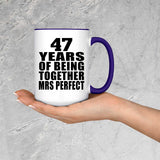 47th Anniversary 47 Years Of Being Mrs Perfect - 15oz Accent Mug Purple