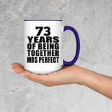 73rd Anniversary 73 Years Of Being Mrs Perfect - 15oz Accent Mug Purple