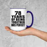78th Anniversary 78 Years Of Being Mrs Perfect - 15oz Accent Mug Purple
