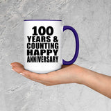 Happy 100th Anniversary 100 Years & Counting - 15oz Accent Mug Purple
