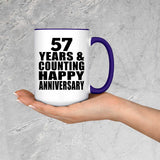 Happy 57th Anniversary 57 Years & Counting - 15oz Accent Mug Purple