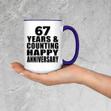 Happy 67th Anniversary 67 Years & Counting - 15oz Accent Mug Purple