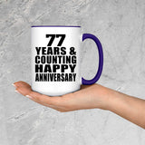 Happy 77th Anniversary 77 Years & Counting - 15oz Accent Mug Purple