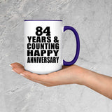 Happy 84th Anniversary 84 Years & Counting - 15oz Accent Mug Purple