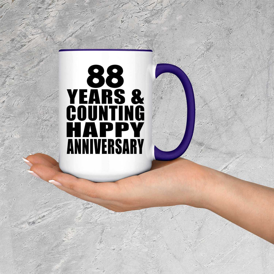 Happy 88th Anniversary 88 Years & Counting - 15oz Accent Mug Purple