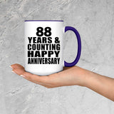Happy 88th Anniversary 88 Years & Counting - 15oz Accent Mug Purple