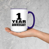 1st Anniversary 1 Year Anniversary - 15oz Accent Mug Purple