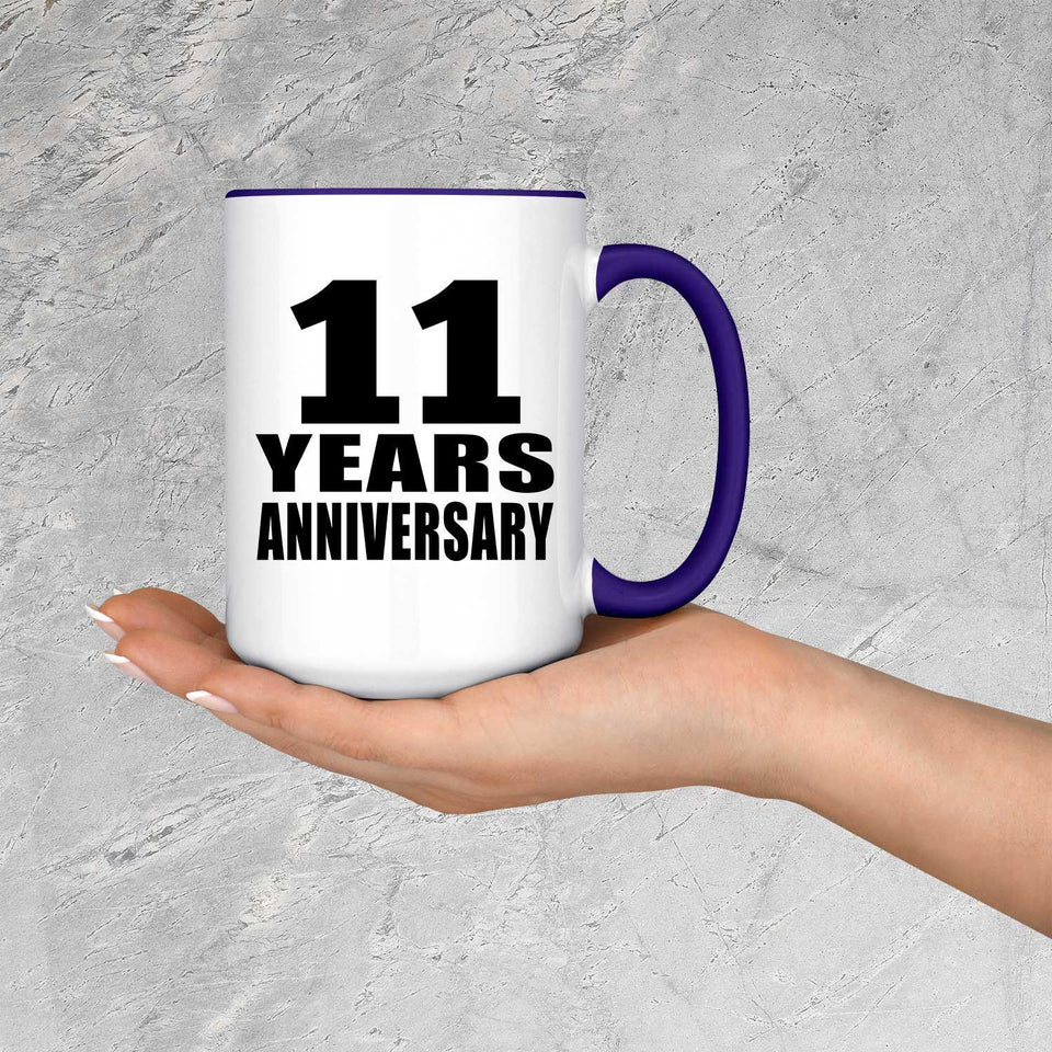 11th Anniversary 11 Years Anniversary - 15oz Accent Mug Purple