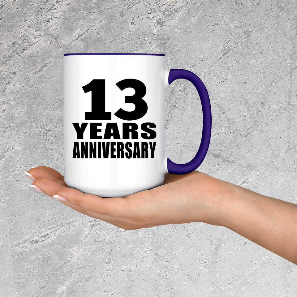 13th Anniversary 13 Years Anniversary - 15oz Accent Mug Purple