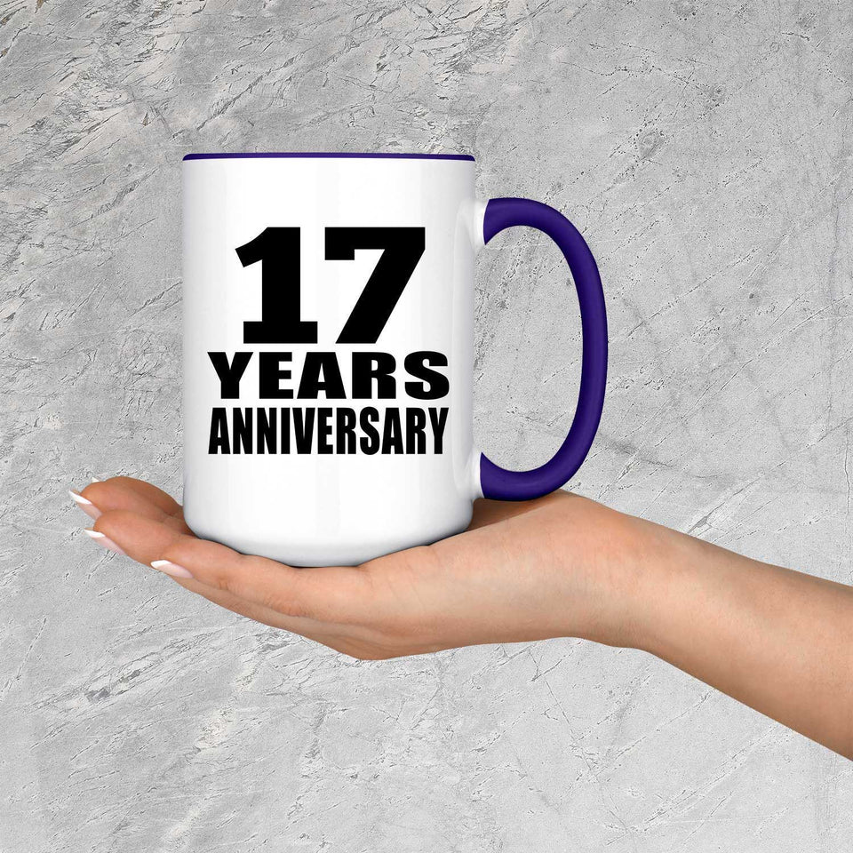 17th Anniversary 17 Years Anniversary - 15oz Accent Mug Purple