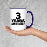 3rd Anniversary 3 Years Anniversary - 15oz Accent Mug Purple