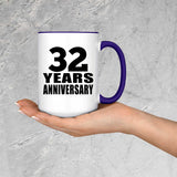 32nd Anniversary 32 Years Anniversary - 15oz Accent Mug Purple