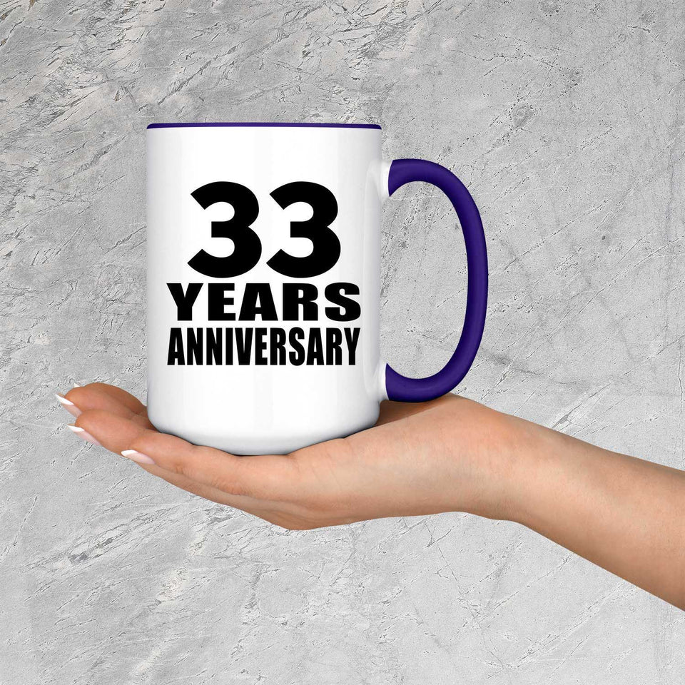 33rd Anniversary 33 Years Anniversary - 15oz Accent Mug Purple