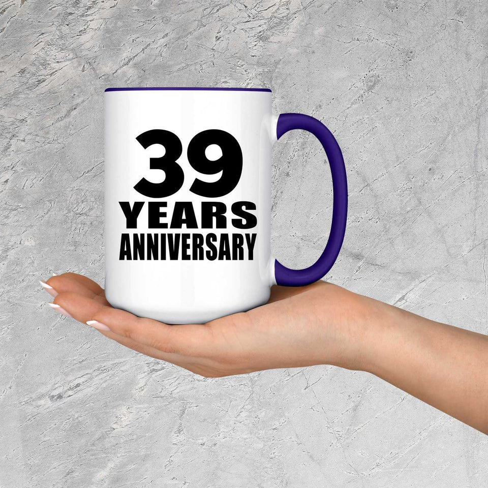 39th Anniversary 39 Years Anniversary - 15oz Accent Mug Purple