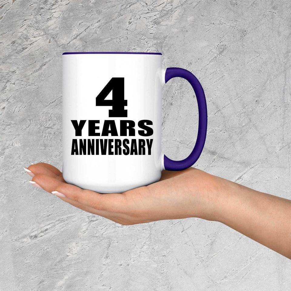 4th Anniversary 4 Years Anniversary - 15oz Accent Mug Purple