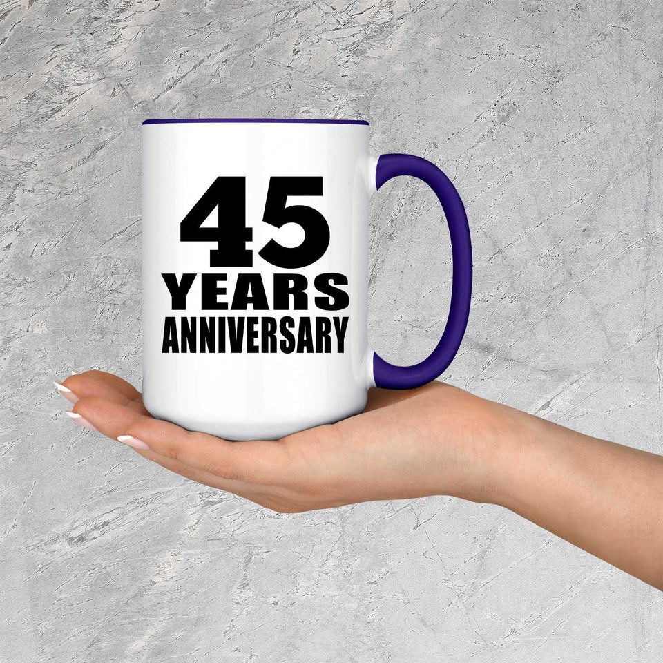 45th Anniversary 45 Years Anniversary - 15oz Accent Mug Purple