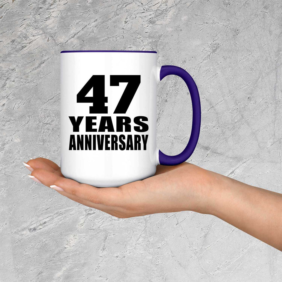 47th Anniversary 47 Years Anniversary - 15oz Accent Mug Purple