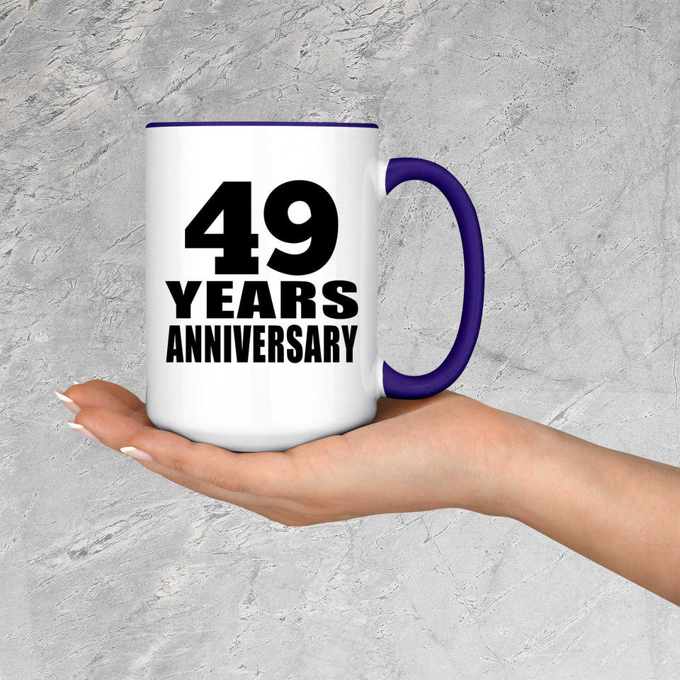 49th Anniversary 49 Years Anniversary - 15oz Accent Mug Purple