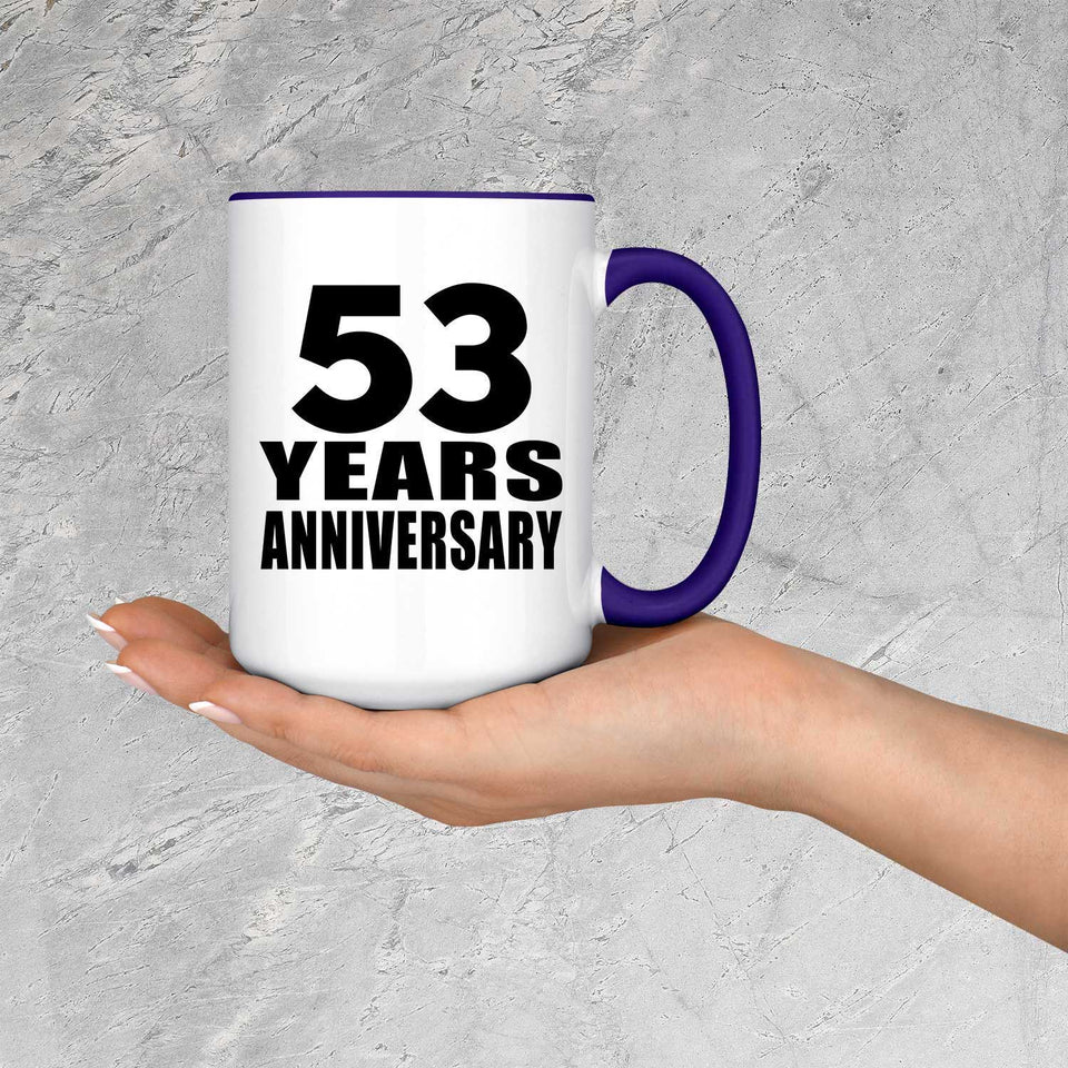 53rd Anniversary 53 Years Anniversary - 15oz Accent Mug Purple