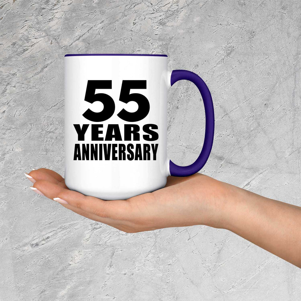 55th Anniversary 55 Years Anniversary - 15oz Accent Mug Purple