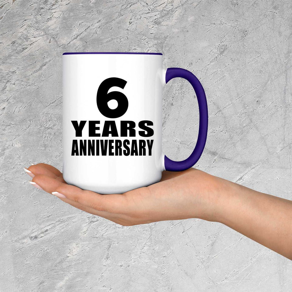 6th Anniversary 6 Years Anniversary - 15oz Accent Mug Purple