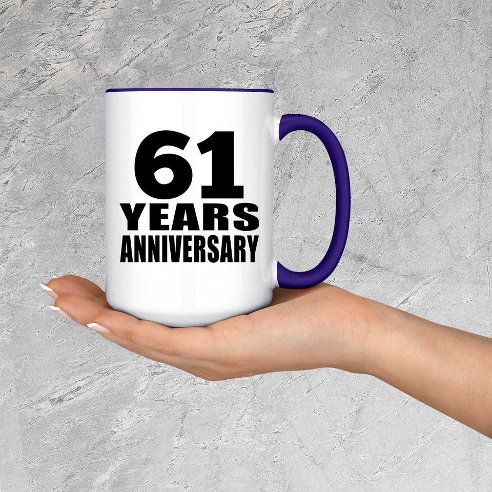 61st Anniversary 61 Years Anniversary - 15oz Accent Mug Purple