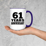 61st Anniversary 61 Years Anniversary - 15oz Accent Mug Purple
