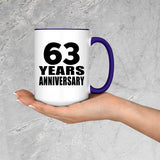 63rd Anniversary 63 Years Anniversary - 15oz Accent Mug Purple