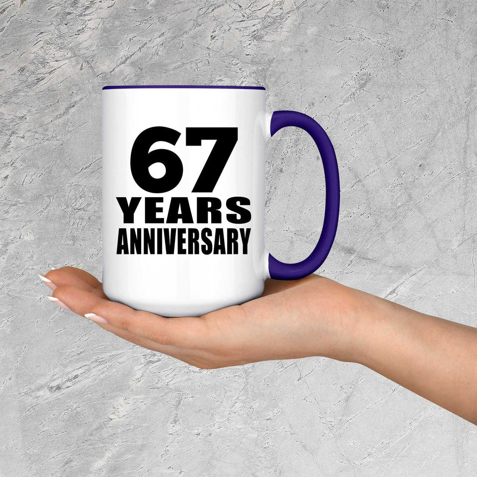 67th Anniversary 67 Years Anniversary - 15oz Accent Mug Purple