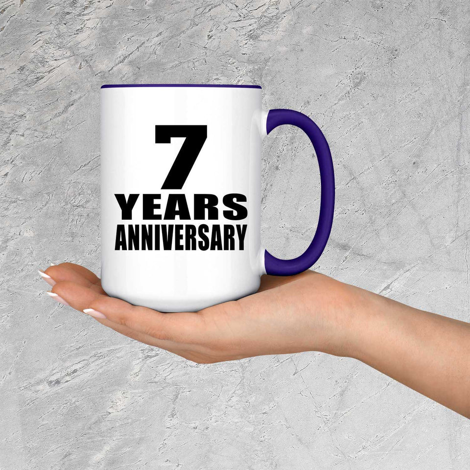 7th Anniversary 7 Years Anniversary - 15oz Accent Mug Purple