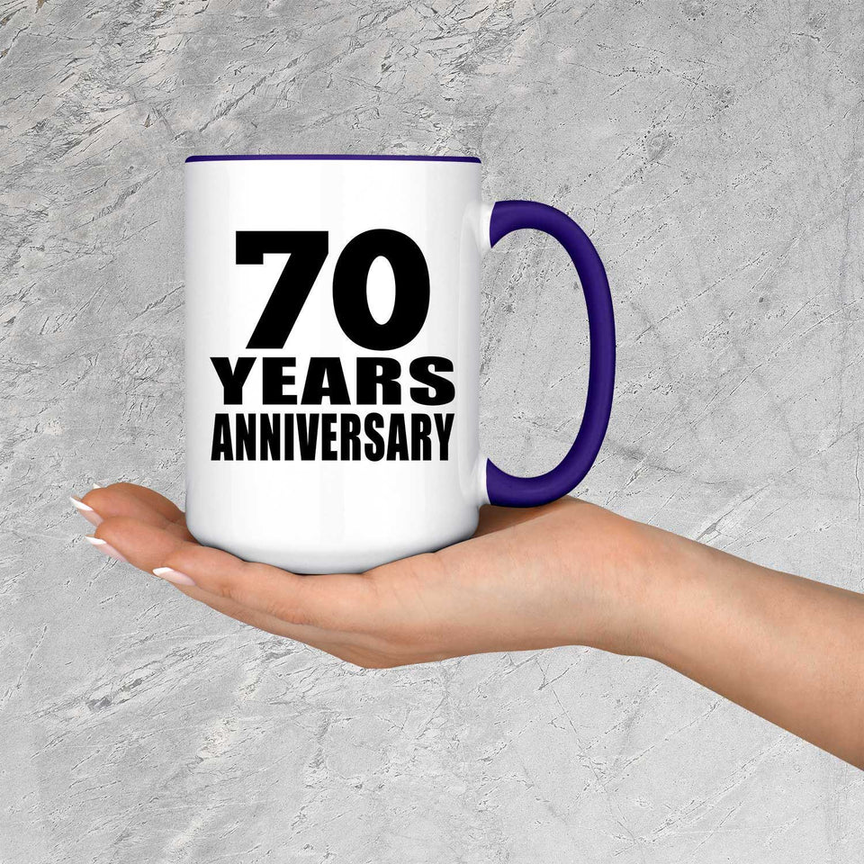 70th Anniversary 70 Years Anniversary - 15oz Accent Mug Purple