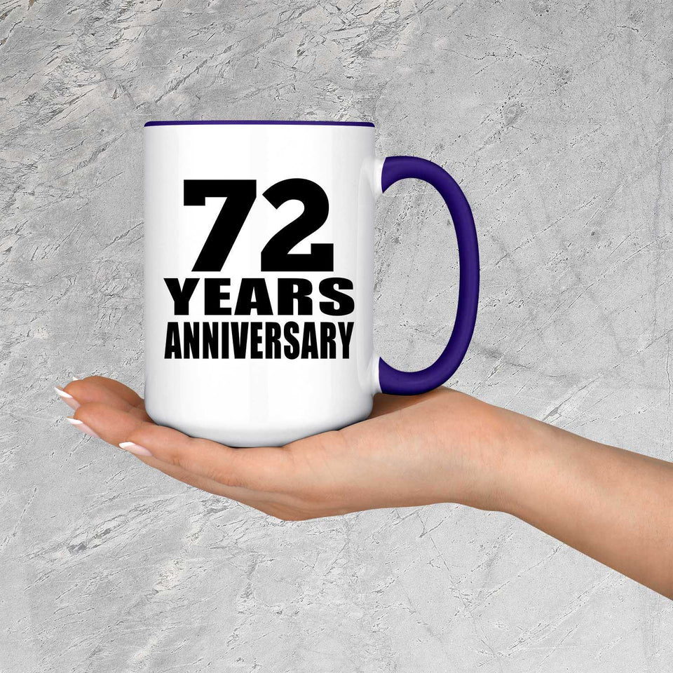 72nd Anniversary 72 Years Anniversary - 15oz Accent Mug Purple