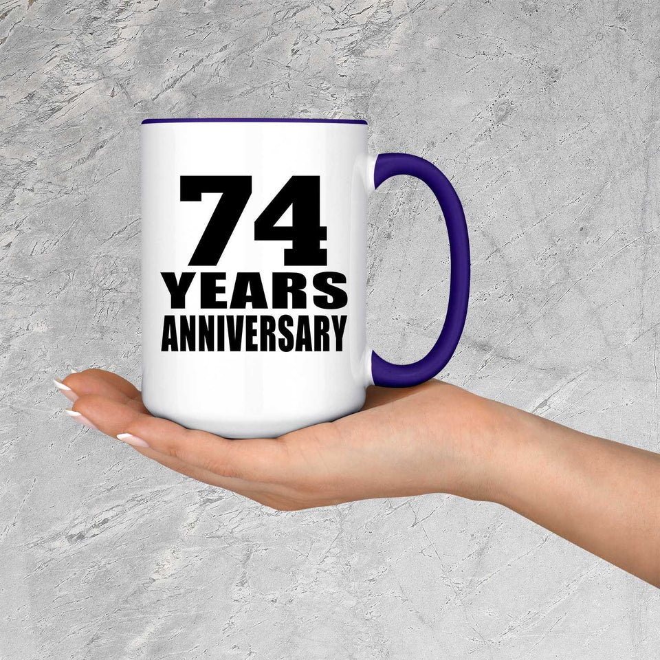 74th Anniversary 74 Years Anniversary - 15oz Accent Mug Purple
