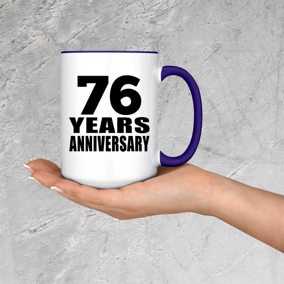 76th Anniversary 76 Years Anniversary - 15oz Accent Mug Purple