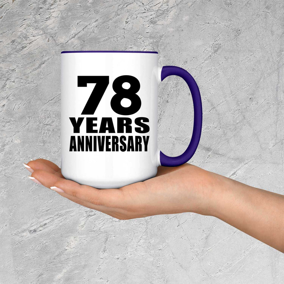 78th Anniversary 78 Years Anniversary - 15oz Accent Mug Purple