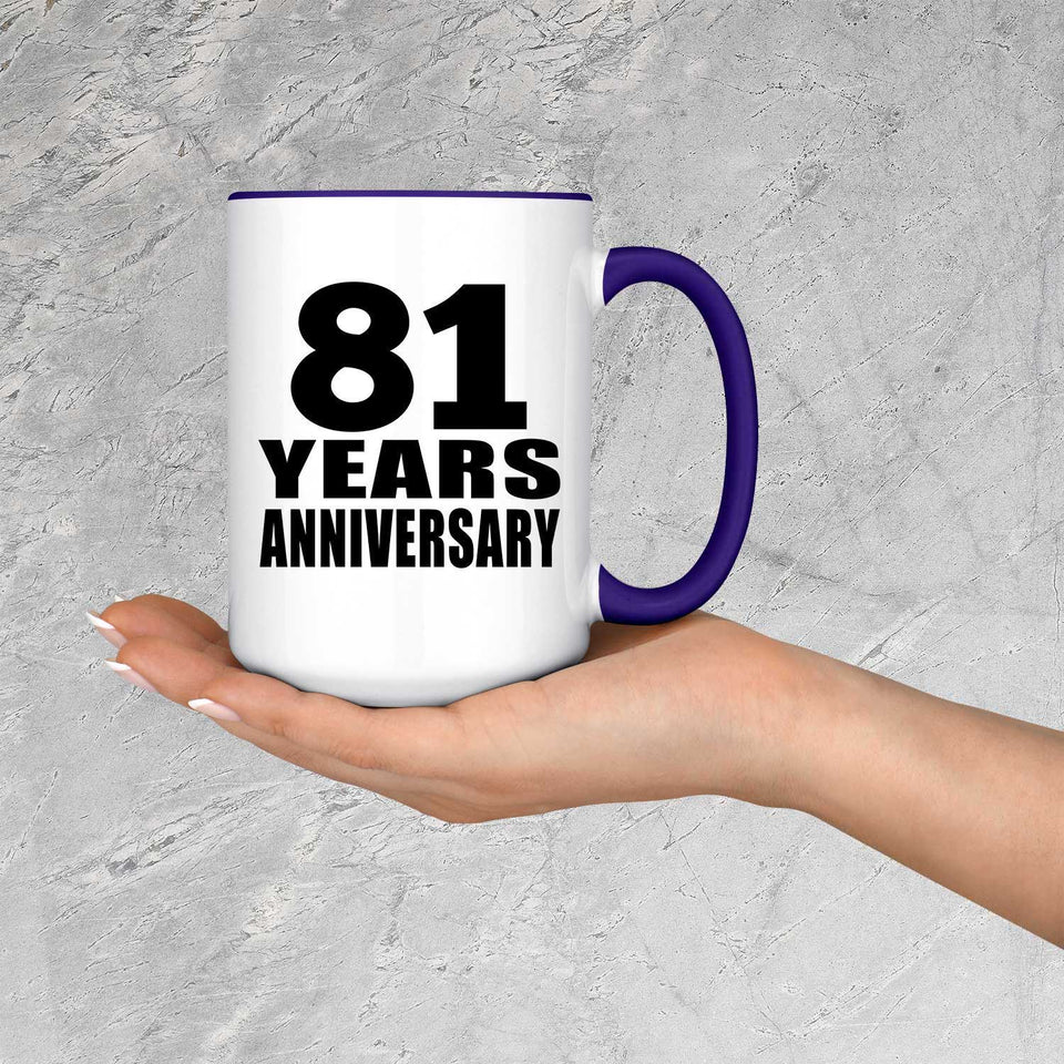 81st Anniversary 81 Years Anniversary - 15oz Accent Mug Purple