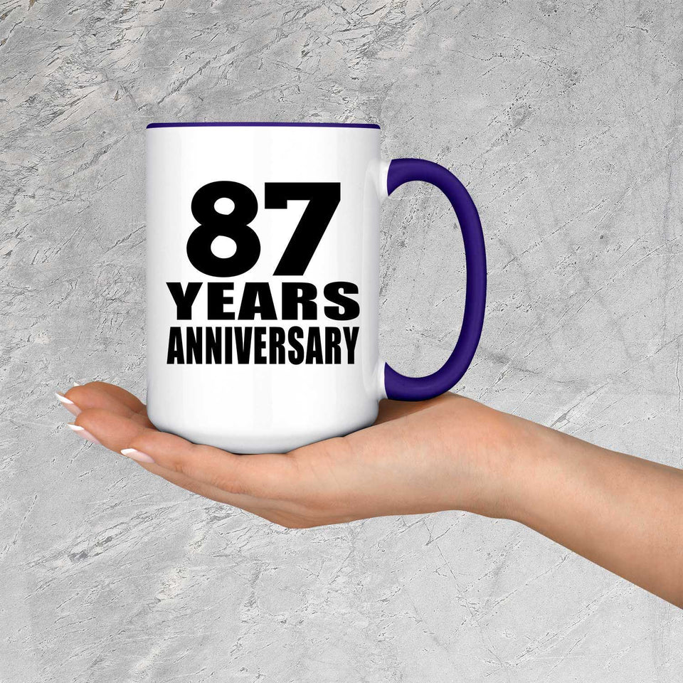 87th Anniversary 87 Years Anniversary - 15oz Accent Mug Purple