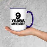 9th Anniversary 9 Years Anniversary - 15oz Accent Mug Purple