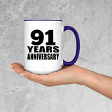 91st Anniversary 91 Years Anniversary - 15oz Accent Mug Purple