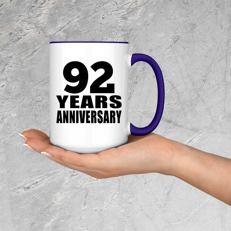 92nd Anniversary 92 Years Anniversary - 15oz Accent Mug Purple