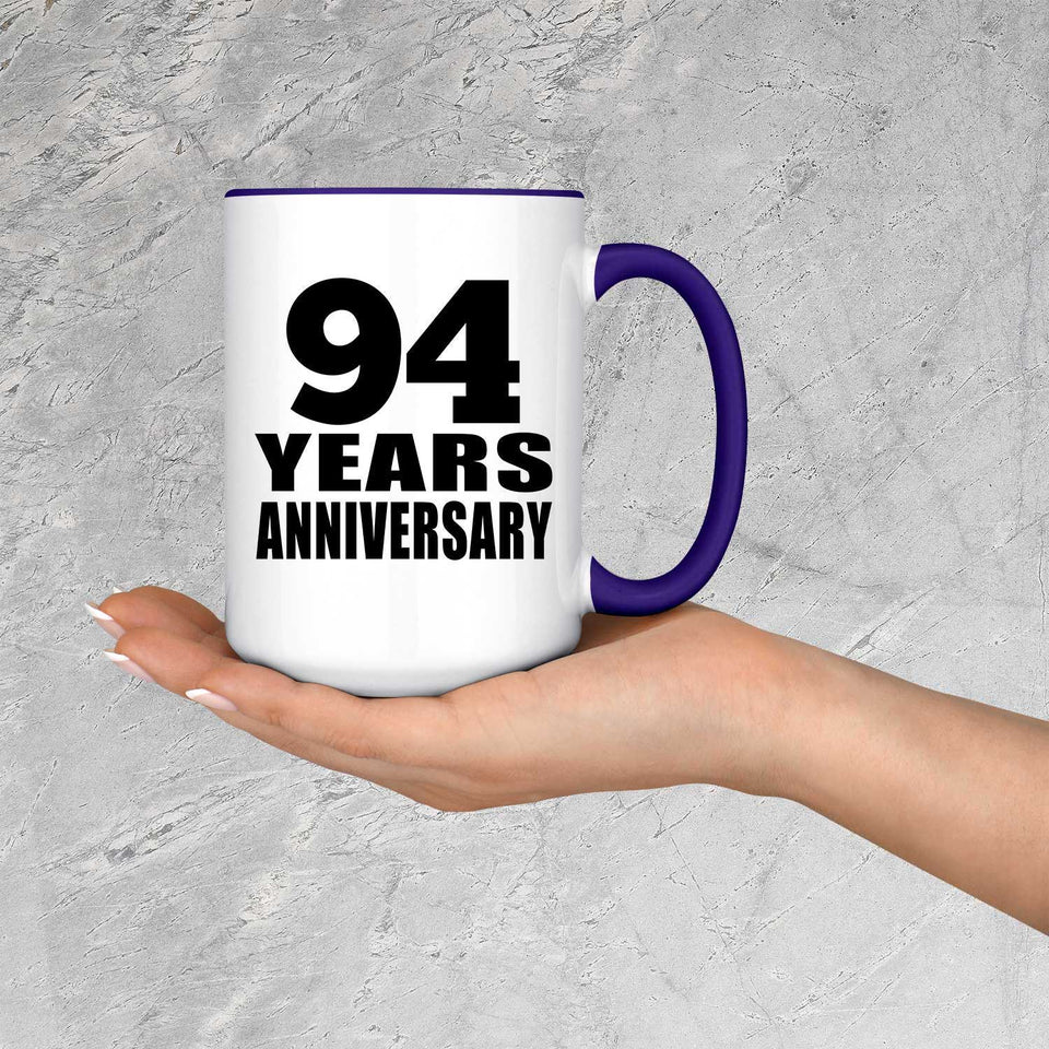 94th Anniversary 94 Years Anniversary - 15oz Accent Mug Purple
