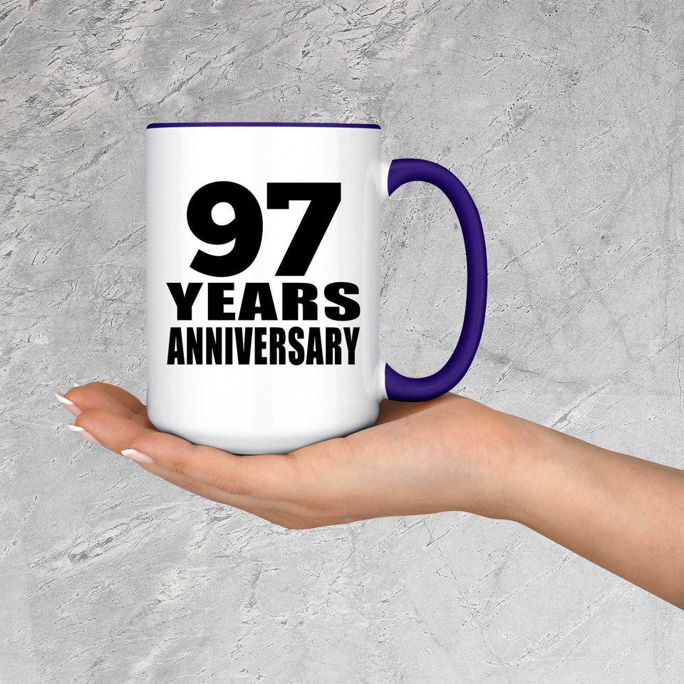 97th Anniversary 97 Years Anniversary - 15oz Accent Mug Purple
