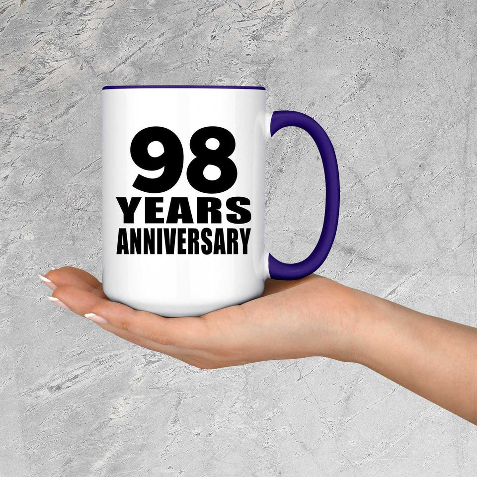 98th Anniversary 98 Years Anniversary - 15oz Accent Mug Purple