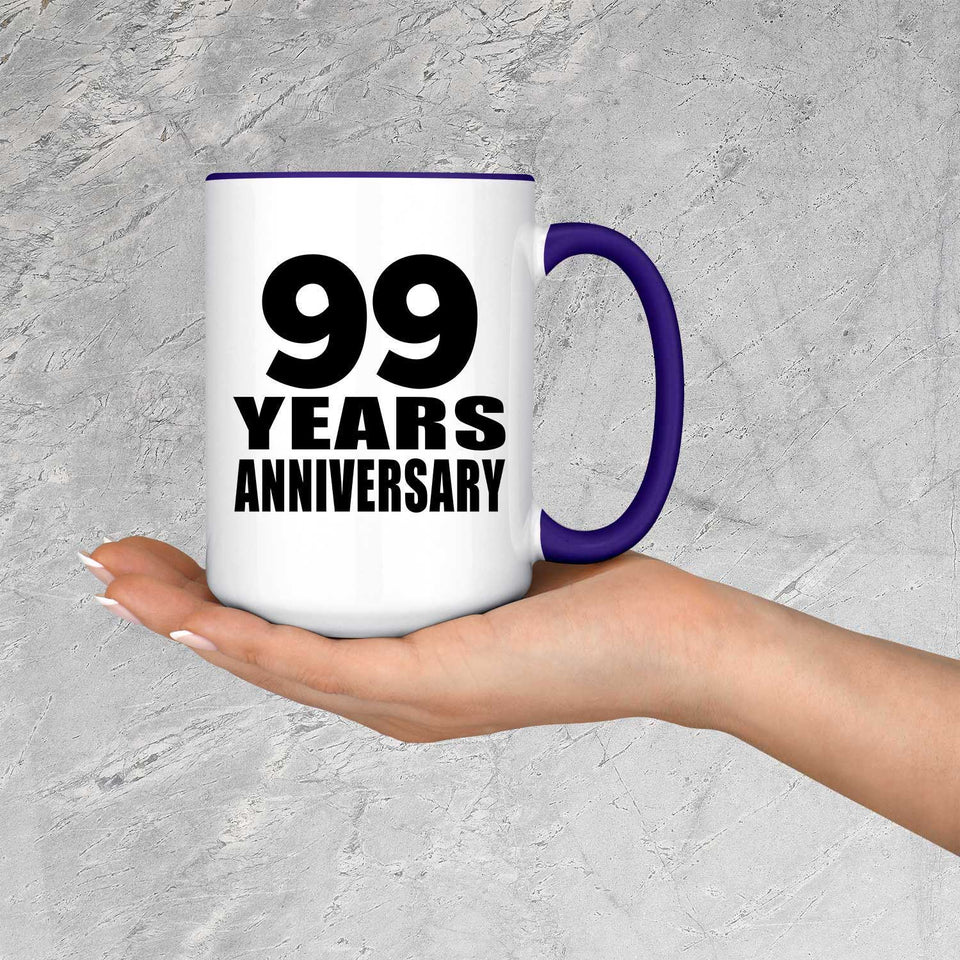 99th Anniversary 99 Years Anniversary - 15oz Accent Mug Purple