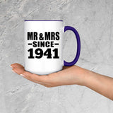 83rd Anniversary Mr & Mrs Since 1941 - 15oz Accent Mug Purple