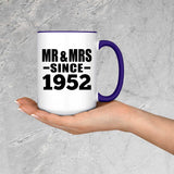 72nd Anniversary Mr & Mrs Since 1952 - 15oz Accent Mug Purple