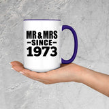 51st Anniversary Mr & Mrs Since 1973 - 15oz Accent Mug Purple