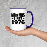 48th Anniversary Mr & Mrs Since 1976 - 15oz Accent Mug Purple
